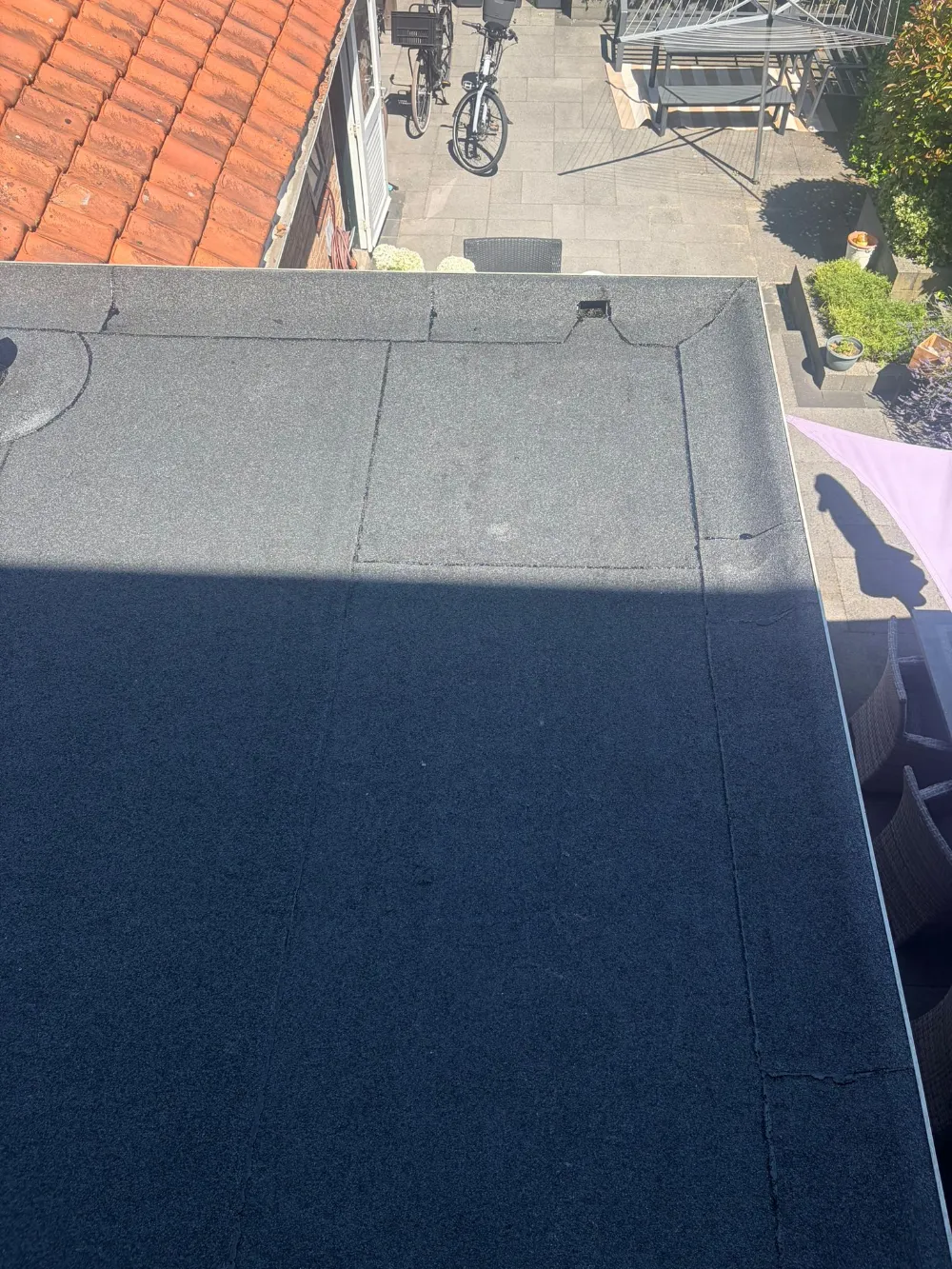 Platte Daken 8 Plat dak tijdens renovatie met bestaand en nieuw dakvlak zichtbaar